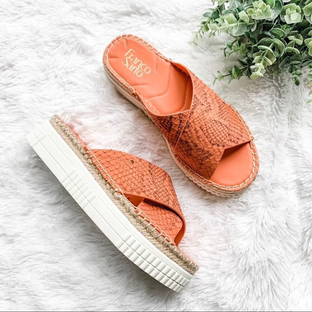 Franco Sarto| Snakeskin Print Platform Sandals 7.5